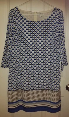 Vestido recto para mujer OLD NAVY MANGA 3/4 azul blanco negro talla grande Foto 1 de 4