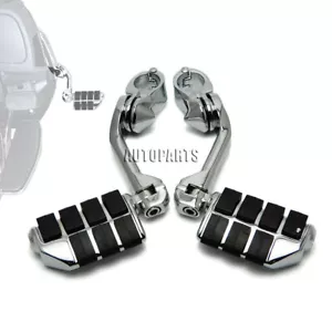 APS Highway Foot Pegs 1 1/4" Engine Guard Mounts Clamps For Harley Ultra Limited - Foto 1 di 14