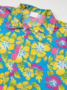 2014 Fun World Div. OSFM Festive Party Fun Hawaiian Floral Multicolor Shirt  - Picture 1 of 6