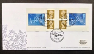 GB 2003 Hallo! Selbstklebendes Einzelhandelsbuch auf Ersttagsbrief, Greetwell Versand - Bild 1 von 2