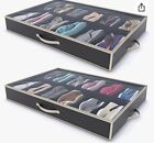 Woffit Under Bed Shoe Storage Organizer Set of 2 Large Containers Each Fit 12 pr