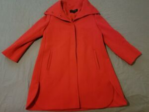 Womens Ann Taylor Jacket Coat SP S Small Petite Orange