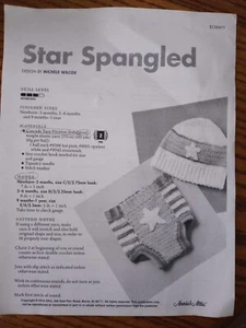 Crochet Pattern for Baby Hat and Diaper Cover * Star Spangled Banner - Picture 1 of 1