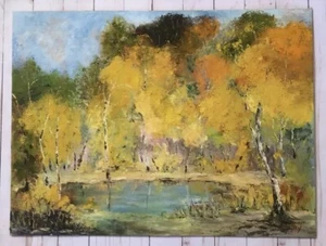 Dipinto Olio Originale Paesaggio Autunno Aspen Alberi Autunno di Jay - Foto 1 di 9