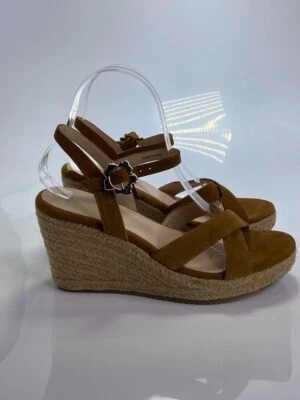 Ted Baker Women's Brown Suede Strap Taymii Espadrille Wedge Sz 9 — 第 1/4 张图片