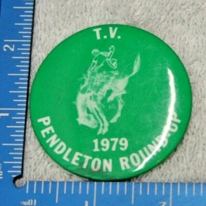 Vintage 2-3/8" Diameter 1979 Pendleton Round-Up "TV" Pinback Button - Picture 1 of 3