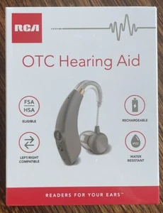 NEW SEALED RCA RSH05GY OTC Hearing Aid Rechargeable Left/Right Ear Compatible - Picture 1 of 4