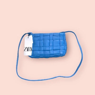 ZARA 全新带标签豪华设计师编织皮革斜挎包单肩包钱包男女通用 — 第 1/4 张图片