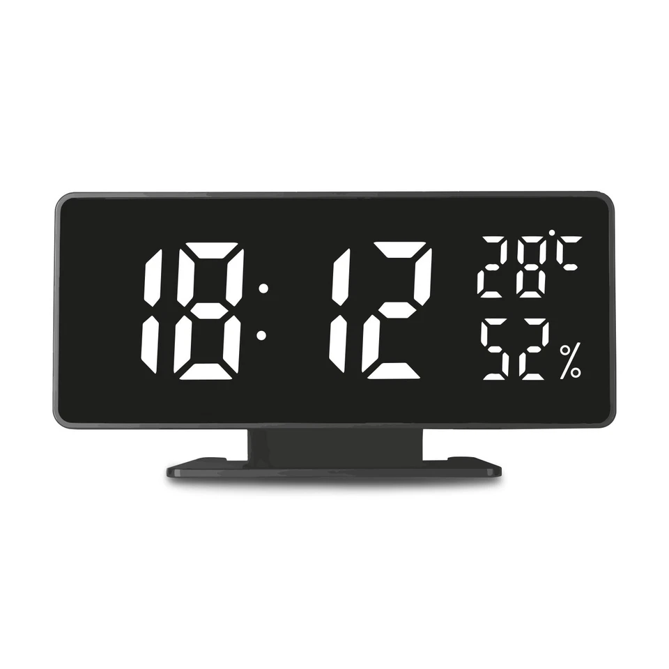 Horloge avec Alarme et Thermomètre Hygromètre Noir GreenBlue GB395
