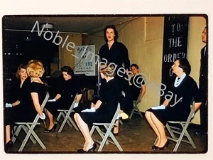 1960 Party, Sorority Scene Women in Black, White Gloves Chicago Kodachrome Slide - Picture 1 of 2