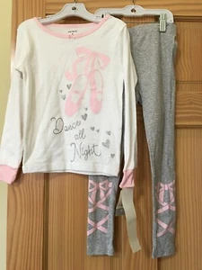 New Carters Ballet Pajama Set Girls Snug Fit many sizes White Gray - Picture 1 of 3