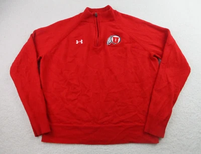 Under Armour Utah Utes Merino Sweater Womens XXL Loose Red Wool Pullover *READ* - Image 1 of 4
