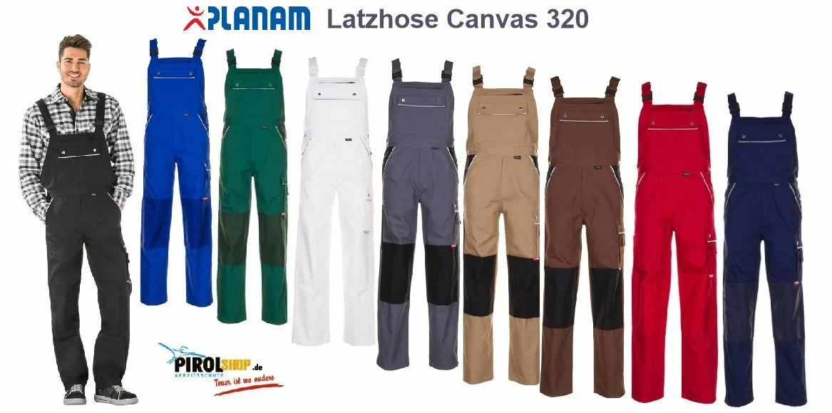 Planam 2138058 Canvas 320 Latzhose, Navy/Navy, Größe 58