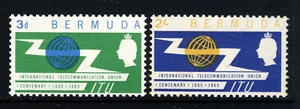 BERMUDA 1965 The I.T.U. Centenary Set SG 184 & SG 185 MINT - Picture 1 of 2