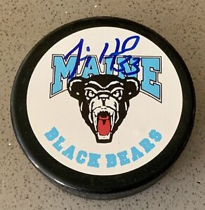 Jimmy Howard SIGNED Maine Black Bears NCAA Hockey Puck w/ JSA COA