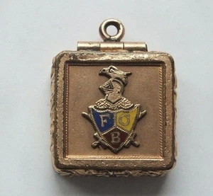 Antique Gold Enamelled Victorian Fob Locket - Picture 1 of 5