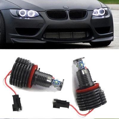 2X 40W H8 Angel Eye Halo Ring LED DRL Light Bulbs For BMW E70 E90 E92 E93 X5 M3 - Image 1 of 4