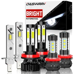 LED Headlight + Fog Light Bulbs Combo white 6000K For Kia Sorento 2011-2013 - Picture 1 of 14