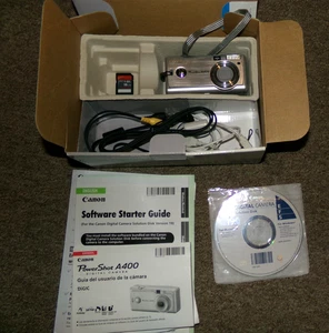 Nice Canon Digital Camera PowerShot A400 3.2MP in Box with Memory Card & More !! - Picture 1 of 3