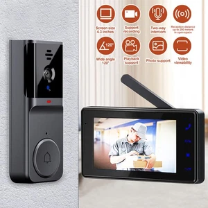 4,3 Zoll Drahtlose Video Türklingel mit Duplex 2-Wege Gegensprechanlage Touchscreen Heimgebrauch - Bild 1 von 19