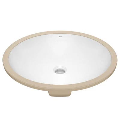 Kraus KCU-272 Elavo 19-1/4" Ovalado Vítreo China Undermount - Blanco Foto 1 de 4