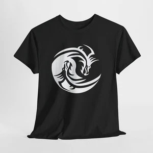 Camiseta Unisex Twin Dragon Símbolo Ying y Yang Diseño Gráfico - Imagen 1 de 17