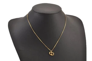 Authentic Christian Dior Gold Tone Chain Pendant Necklace CD 7967M - Bild 1 von 10