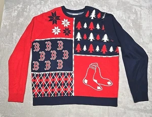 Boston Red Sox MLB Herren Relaxed Rot/Blau Ugly Christmas Weihnachtspullover EUC 2XL - Bild 1 von 11