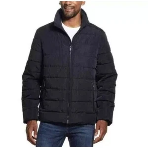 Weatherproof Men's M Quilted Puffer Jacket Full Zip Sherpa Lined Mock Neck Black - Picture 1 of 6