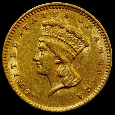 Dólar de oro tipo III cabeza de princesa india de $1 1856 AU+ Foto 1 de 2