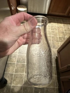 Pine State Creamery Co. geprägte 1/3 Quart Milchflasche Raleigh North Carolina NC - Bild 1 von 13