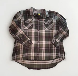 Cabelas Flannel Shirt Mens 4XLT Brown Plaid Button Down Heavy Hunting Outdoors - Picture 1 of 7