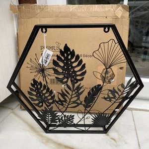 Metal Wall Art Hangings Hexagon flora 3D Home wall Decor - 50 x 5 x 43.5cm - Picture 1 of 16