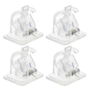 4 Pcs Wall Brackets Curtain Rod Holder Transparent Cabinet Single Holders - Bild 1 von 12