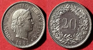 Switzerland 1981 20 Rappen KM-20a Copper-Nickel XF+ #16 - US Seller - Picture 1 of 1