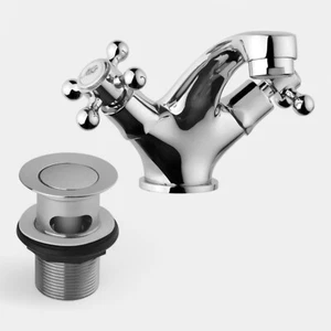 Ebb + Flo Traditional Taps Basin Mixer Suitable For High & Low Pressure 57544 - Picture 1 of 5