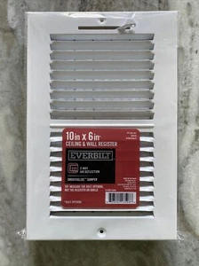 Everbilt 10" x 6" Registro de Techo y Pared HVAC A/C Conducto de Calefacción Ajustable  - Imagen 1 de 3