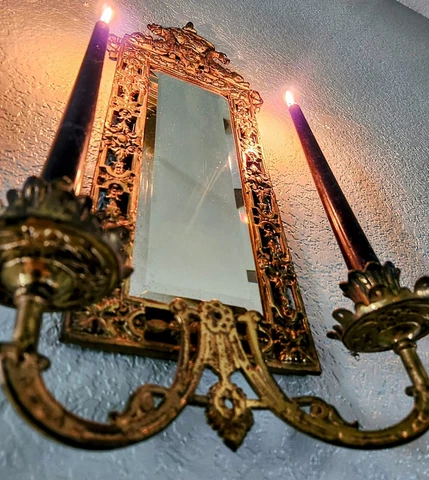 Antique Haunted, bradley hubbard& bronze Mirror, gothic ornate, Koi fish Cover