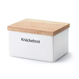 CONTINENTA Vorratsdose mit Holzdeckel 17,5 x 13,5 x 11 cm Knäckebrotbox - Bild 1 von 1
