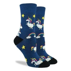 Calcetines crew para mujer Good Luck - unicornios - Imagen 1 de 2
