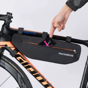 ROCKBROS Large Capacity Bicycle Triangle Bag Waterproof Tube Frame Bag Black 3L - Picture 1 of 8