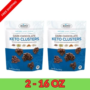 Gourmet Gatherings Dark Chocolate Keto Cluster, 16 oz. 2 PACK. FREE SHIPPING - Picture 1 of 5
