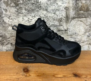 SKECHERS UNO HI-ROCLIFF ROAD WOMENS BLACK 155681 HI TOP SIZE 9 NEW IN BOX - Picture 1 of 7