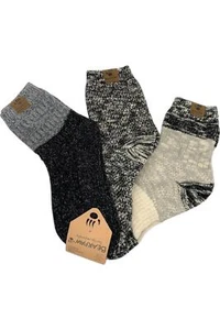 BEARPAW Women's 3-pack Mixed Texture Ankle Sock Black - Picture 1 of 1