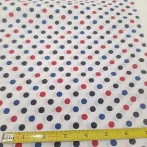 JoAnn Fabric Cotton Polka Dot Red Blue Black 36" X 44" Quilting  - Picture 1 of 4