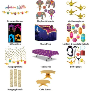 ARABIAN NIGHTS ALADDIN THEME DECORATIONS - PARTYWARE COMPLETE SELECTION - Picture 1 of 12