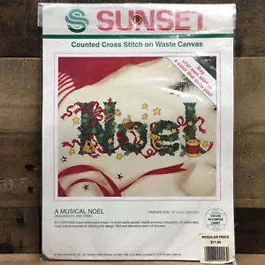Dimensions Sunset punto croce contato un musical Noel #18349 *Made in USA 1994* - Foto 1 di 5