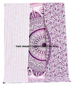 Indian Ombre Mandala Kantha Quilt Gudri Queen Cotton Bedspread Throw Ralli Decor - Picture 1 of 4