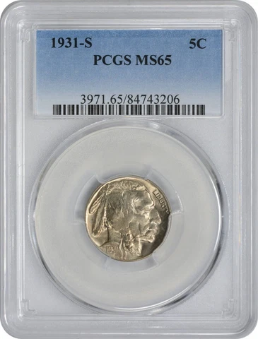 1931-S Buffalo Nickel MS65 PCGS Cover