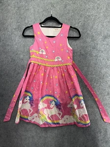 Sunny Fashion colorful Unicorn Dress Rainbow Stars Party Girls Dress Size 9/10 - Picture 1 of 10